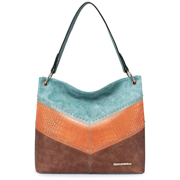 Hobo Bag Purses and Handbags for Women Top Handle B-light Blue/Orange/Brown